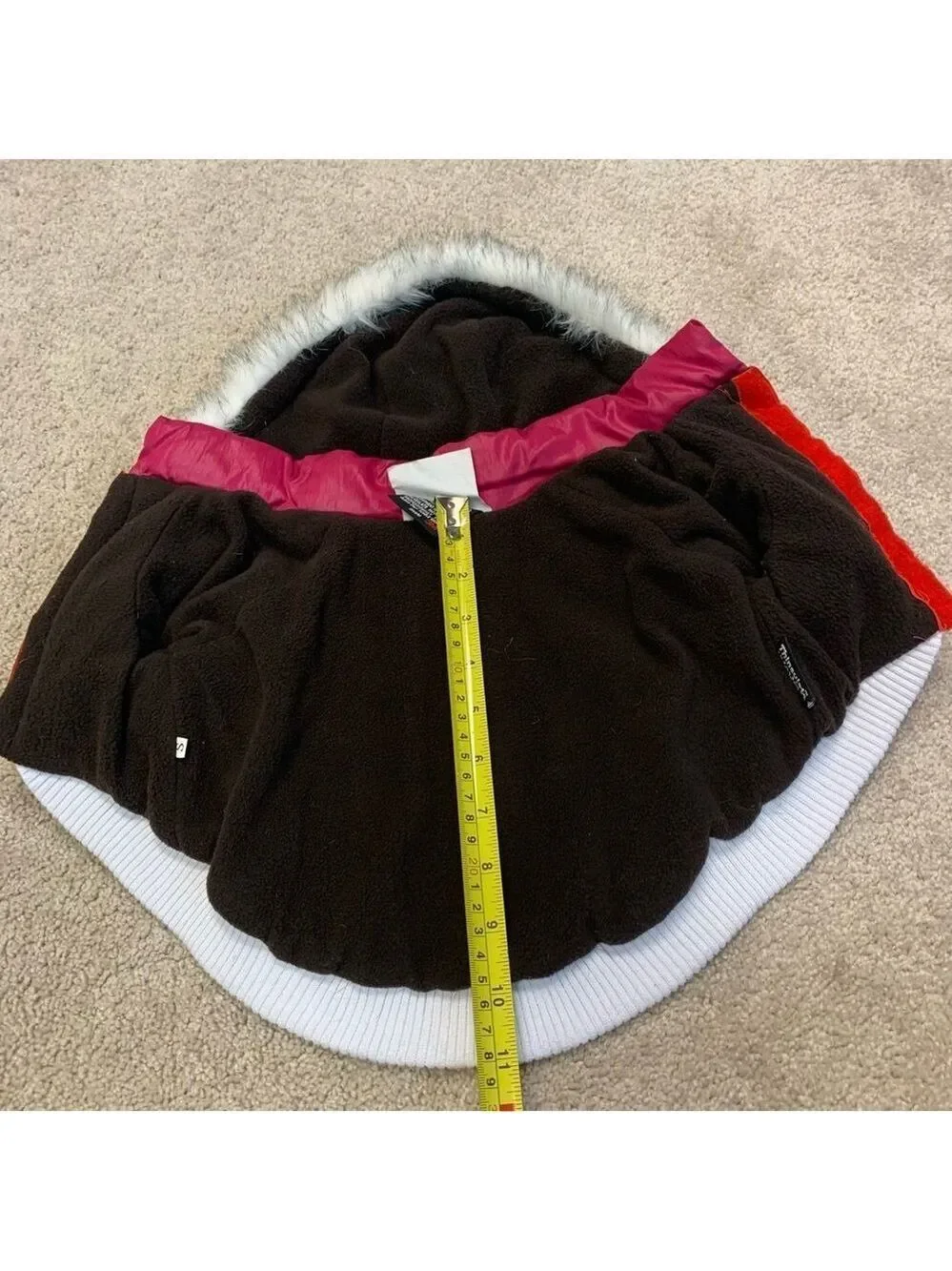SMALL dog pink Thinsulate Puffer faux fur lined hooded jacket coat Sz S pet